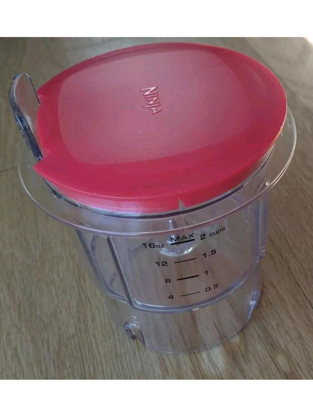 Ninja Food Processor Blender 16 oz/2 Cup Bowl Replacement Red Lid